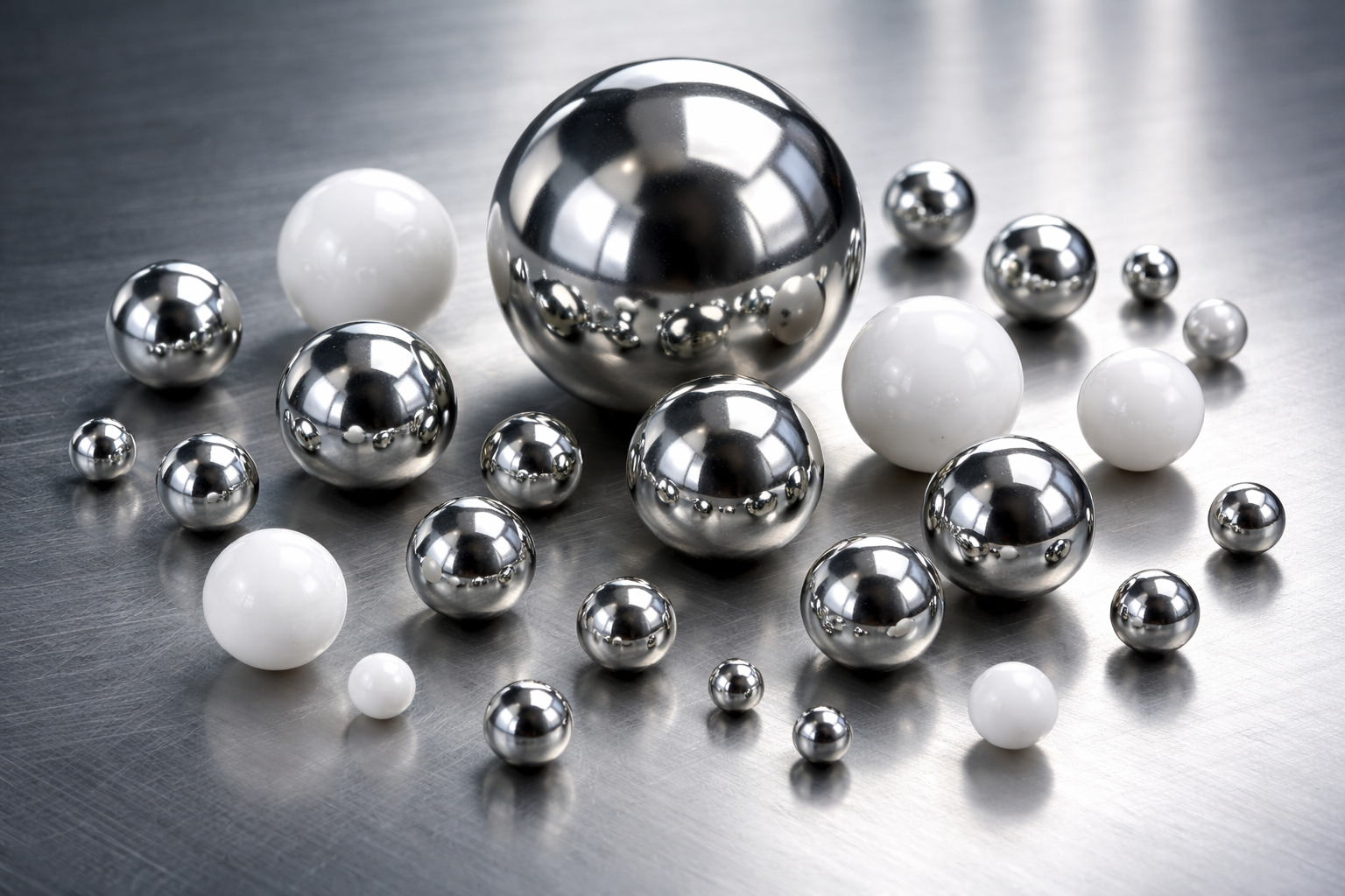 Stahl- und Keramikkugeln in verschiedenen Größen für Wälzlagertechnik und industrielle Präzisionsanwendungen